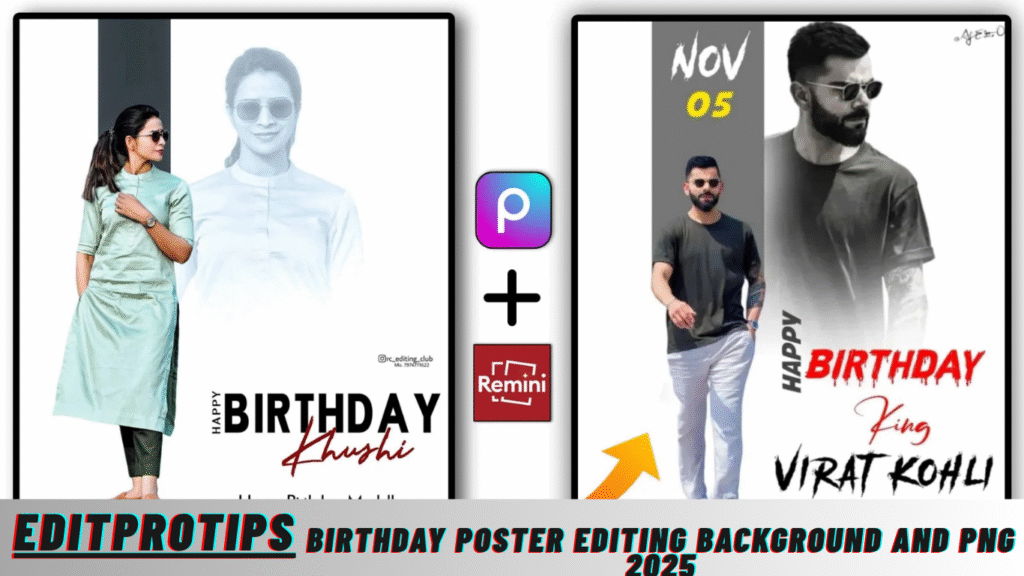 Birthday Poster Editing Background and Png 2025